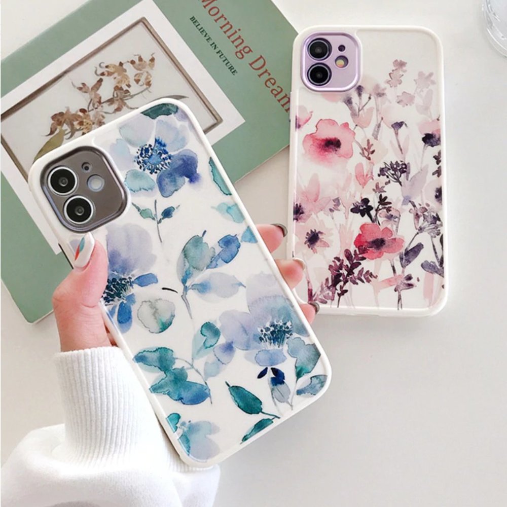 NEW iPhone 12/11/Pro/Max Watercolor Flowers case - Picture 2 of 11